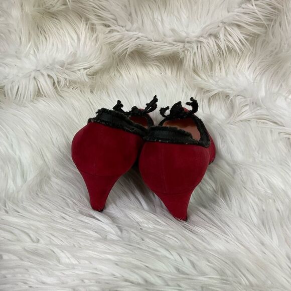 NEW Marc by Marc Jacobs Leather Red Velvet Trim Pointed Toe Pumps US 6 EUR 36 - Picture 3 of 13